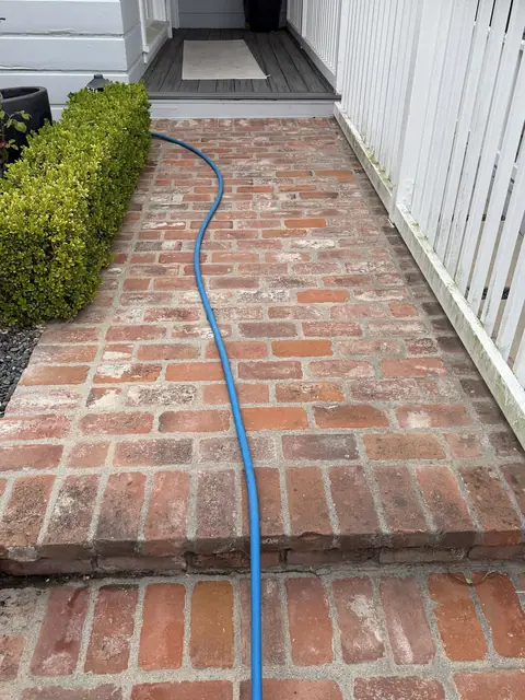 Brick walkway before cleaning, photo by Cassidy O.